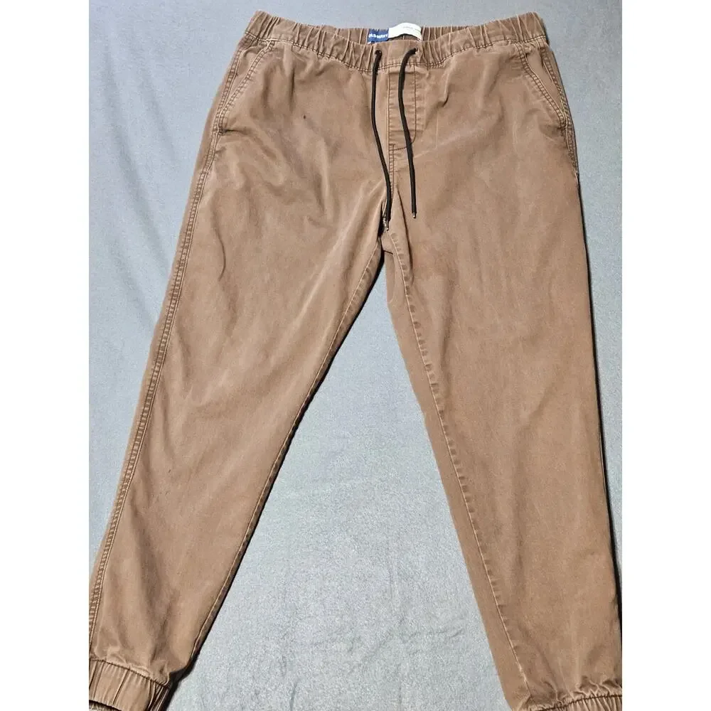 Old Navy Pants Mens Large Brown Modern Joggers Built-In Flex Elastic Waist
